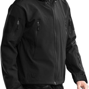 FREE SOLDIER Men's Outdoor Waterproof Soft Shell Hooded Military Tactical Jacket